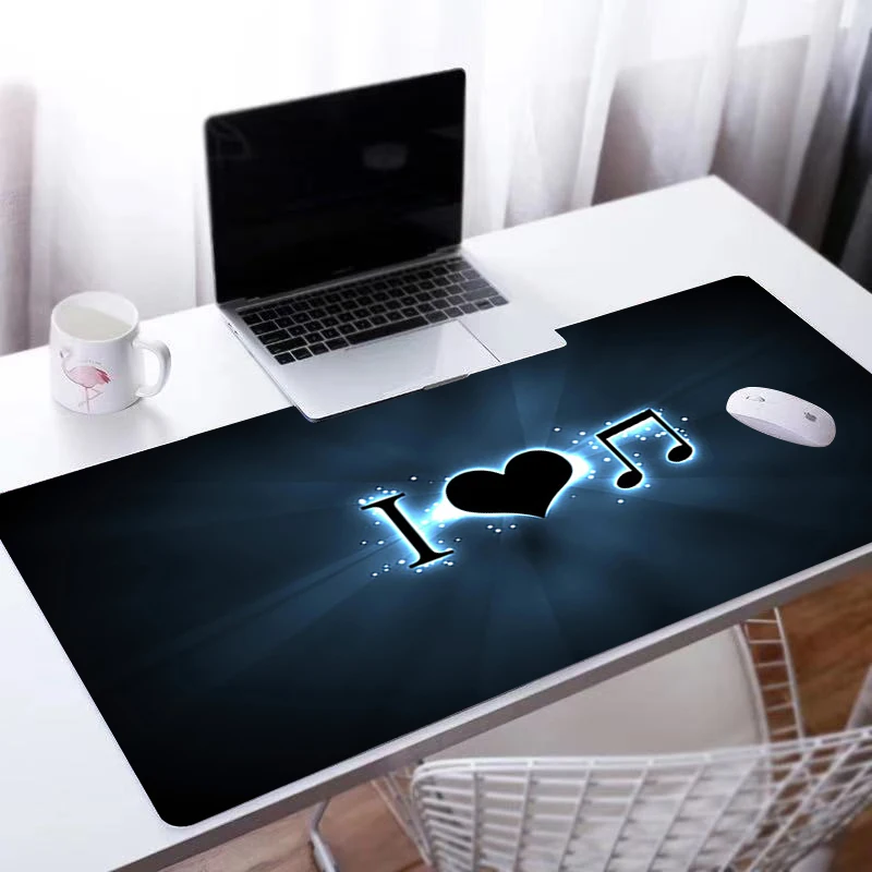 

Large Mouse Pad I love you Logo Persian Carpet Laptop Pc Gamer Keyboard Big Mousepad Edge White Tassel Rubber Table Mat for Pet