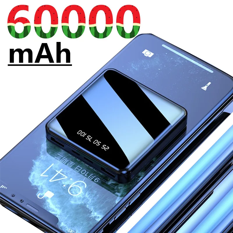 Портативный мини-аккумулятор на 60000 мА · ч внешний аккумулятор с цифровым