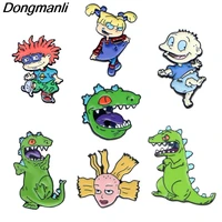 p3555 dongmanli anime figure dinosaur metal enamel pins and brooches for fashion lapel pin backpack bags badge gifts