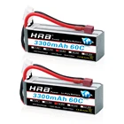 HRB 12 упаковок Lipo батарея 4S 14,8 в 3300 мАч 60C TDeans Разъем XT60 для дистанционного управления дрона автомобиля поворота лодки самолета