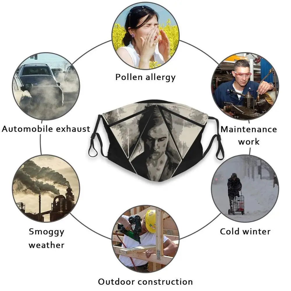 

True Detective Print Reusable Mask Pm2.5 Filter Trendy Mouth Face Mask For Child Adult Pop Art Quote Quotes Tv Show Tv Show