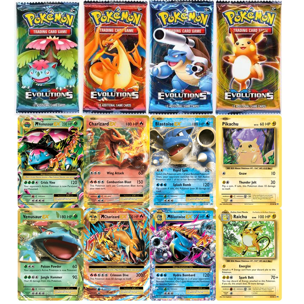 

10Pcs Pokemon Cards Sun Moon Evolutions Shining Box Collectible Trading Booster Carte Pokemon Francaise/English/Spanish Games