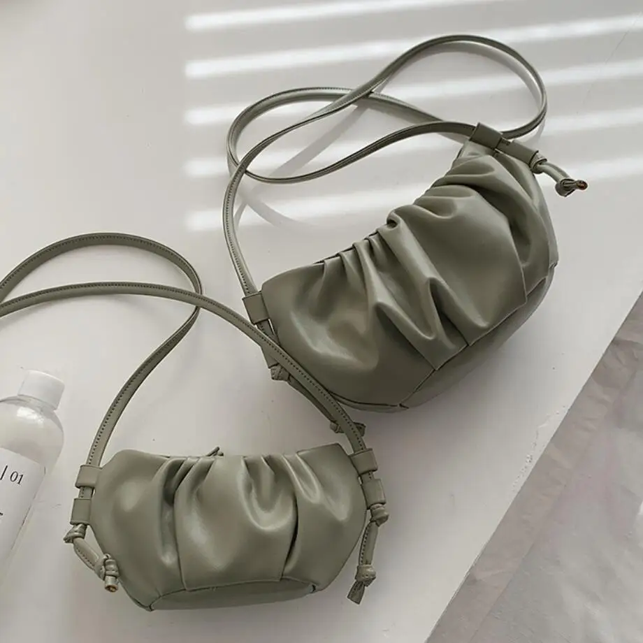 Однотонная гнущаяся Сумка пельмень 2020 модная новая качественная мягкая