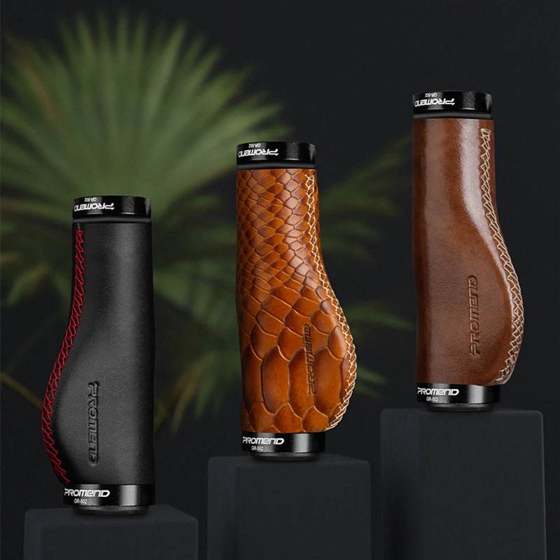 

New high-quality bicycle MTB ergonomic grip lockable handle cow leather + aluminum alloy non-slip grip 22.2mm retro grip