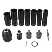 14pcs electric impact wrench hexs socket head set kit drill chuck drive adapter set for electric drill screwdrivers