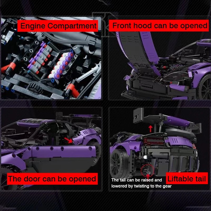 

High-tech Moc Famous Racing Car Building Blocks Super Speed Static Vehicle Bricks Educational Toys for Boys Birthday Gifts