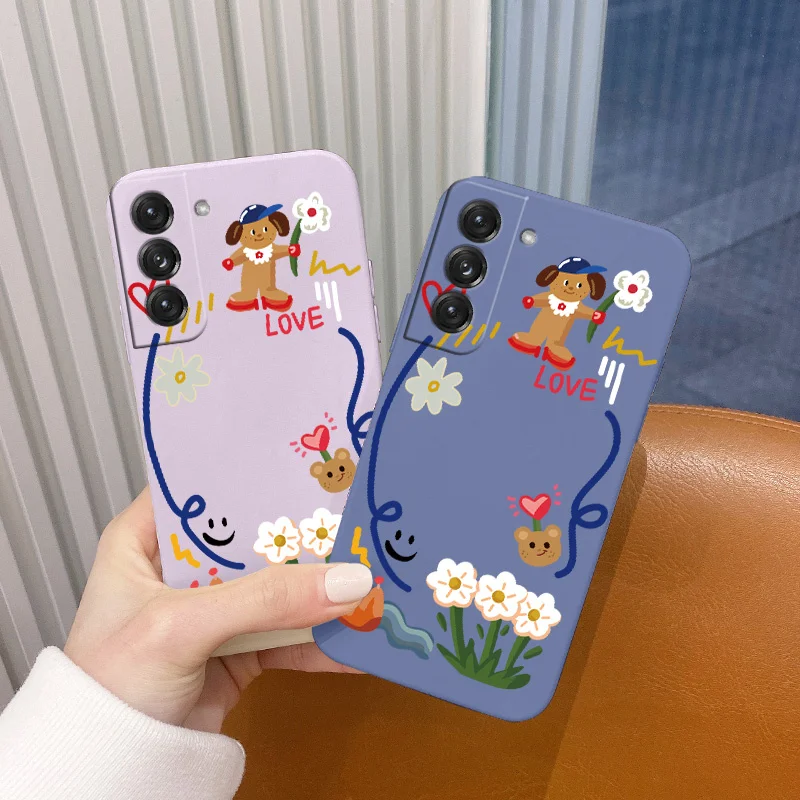 

Cute Bear Liquid Phone Case Case For Samsung Galaxy S21 S20 FE S10 Ultra Plus S10e Note 20 ultra 10 9 Plus Pro Phone Case
