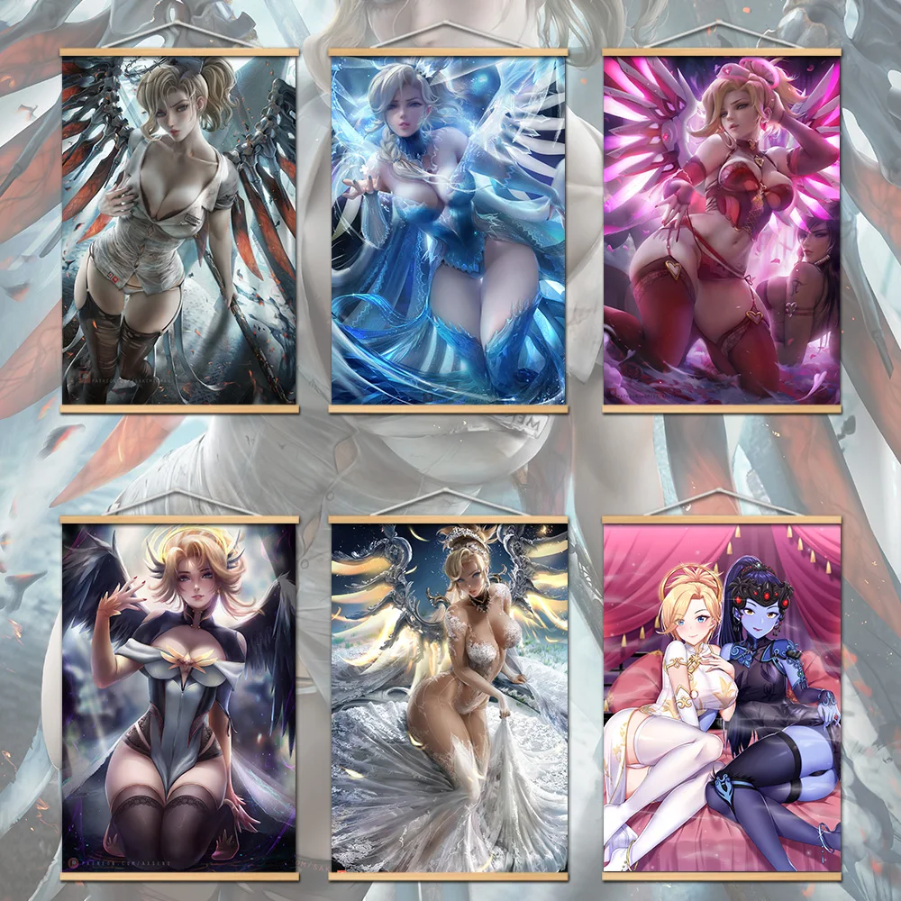 Настенный постер из массива дерева для Overwatch Постер в стиле аниме Декор дома