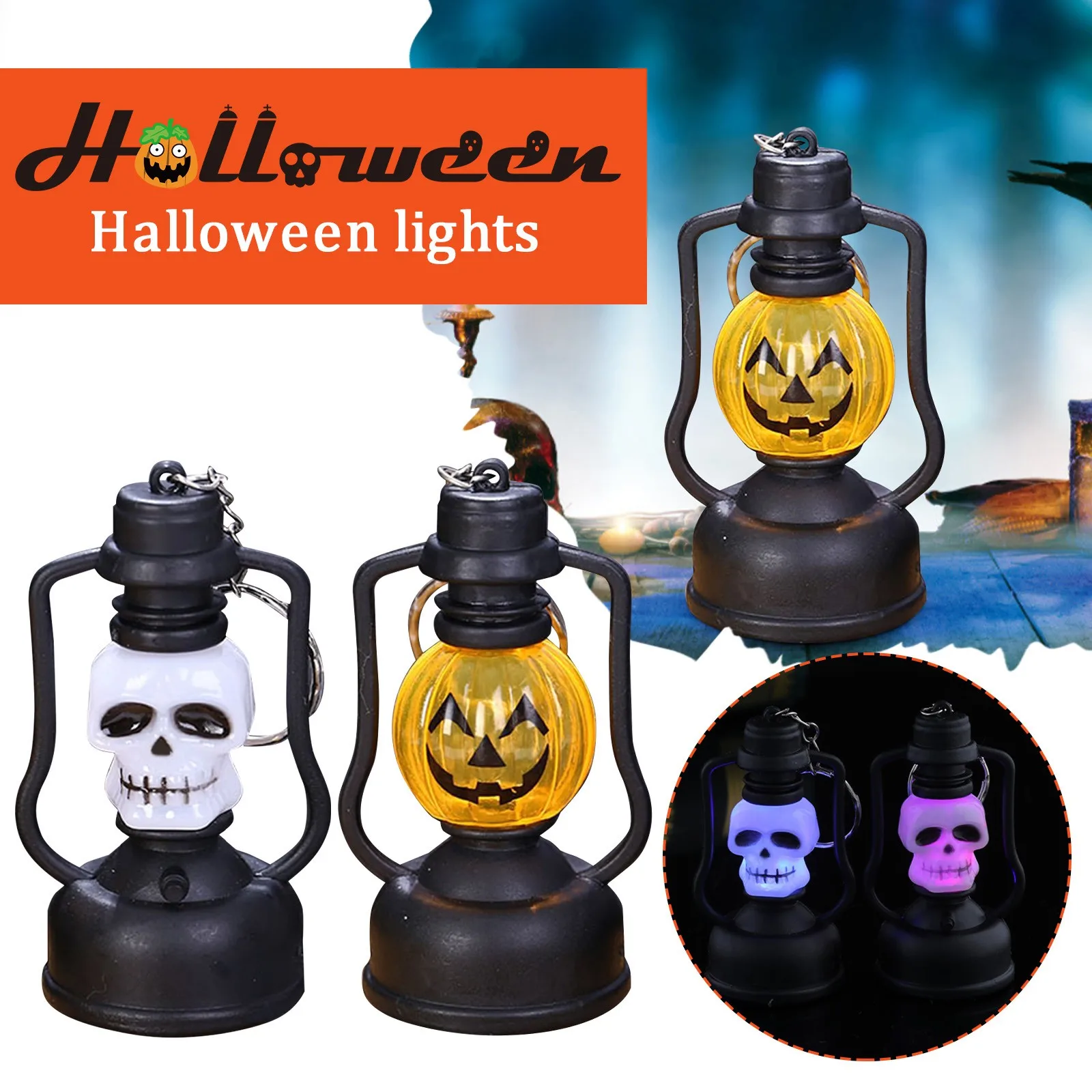 

Светодиодная подсветка в виде тыквы, праздничный светильник «сделай сам» с черепом, ужасное уличное украшение для деревьев, 24 шт., D7