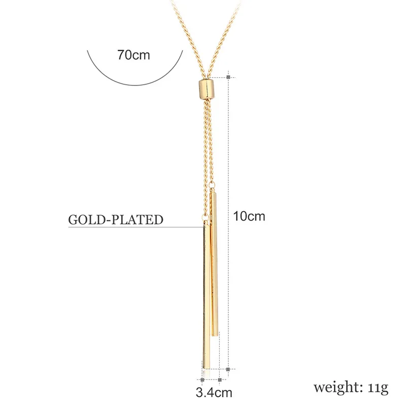 

Shineland Fashion Long Necklaces For Women Tassel Pendant Sweater Necklace Kolye Metal Link Chain Fashion Jewelry collier femme