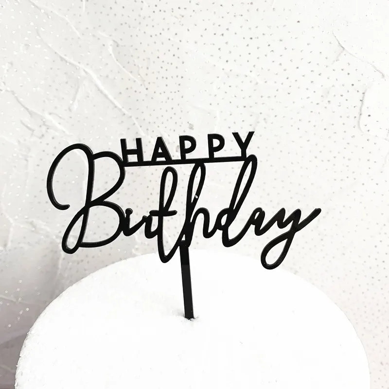 Лаконичные белые топперы для торта на день рождения золотые акриловые семейный