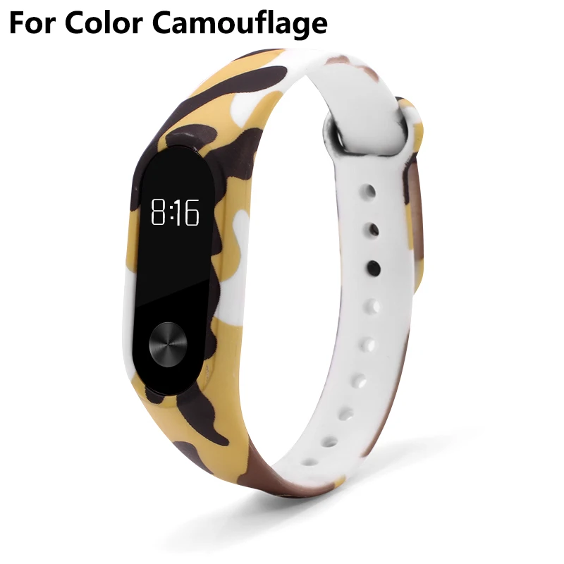 BOORUI Miband 2 аксессуары mi band 2 ремешок цветной специальный силиконовый ремешок для Xiaomi Mi Band 2 смарт-браслеты Smartband - Цвет: For Color Camouflage