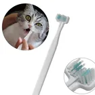 Зубная щетка для кошек, с двумя головками, с несколькими углами, 1 шт.