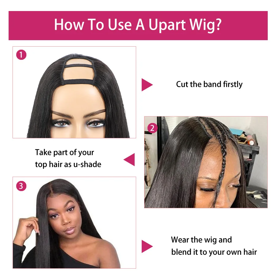 

Ruiyu Water Wave U Part 100% Human Hair Wig For Black Women 150 Density 9 Grade Remy Hair Human Hair Wig Brazilian Virgin Hair