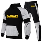 Комплект спортивной одежды Dewalt мужской с принтом, модная толстовка с капюшоном, повседневный костюм для бега, спортивные брюки, комплект из 2 предметов