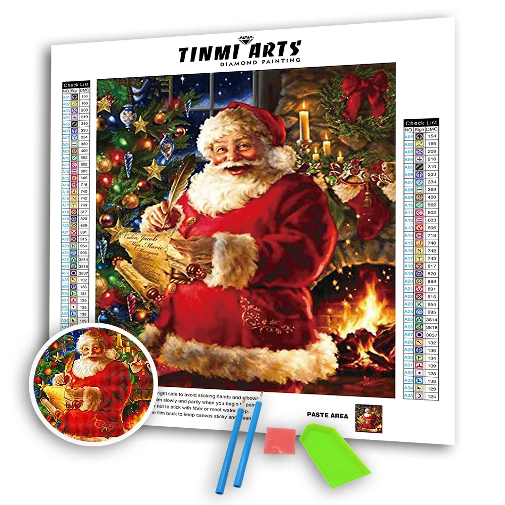

5D DIY Christmas Poured Glue Diamond Painting Kits Full Round Square with AB Drills Art Mosaic Writing Santa Embroidery Home
