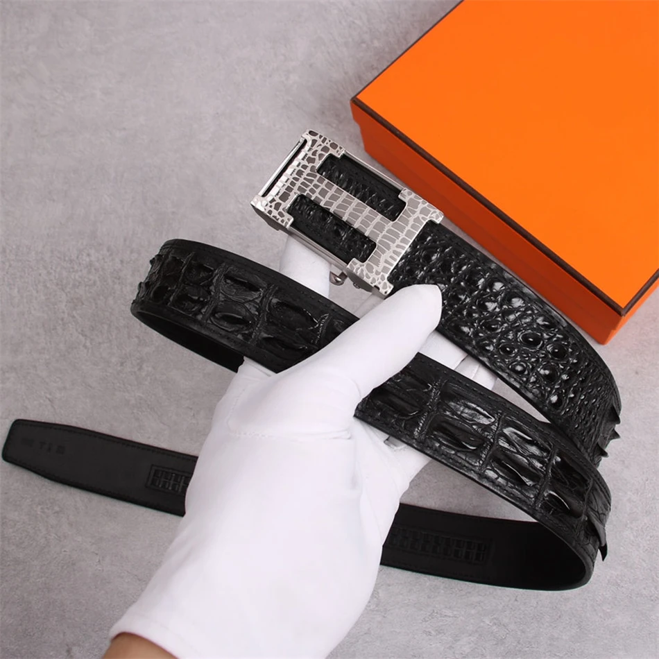 

Top quality Leisure business vip luxury designer belt for men Crocodile genuine leather men fashion belts 2021 trend brand