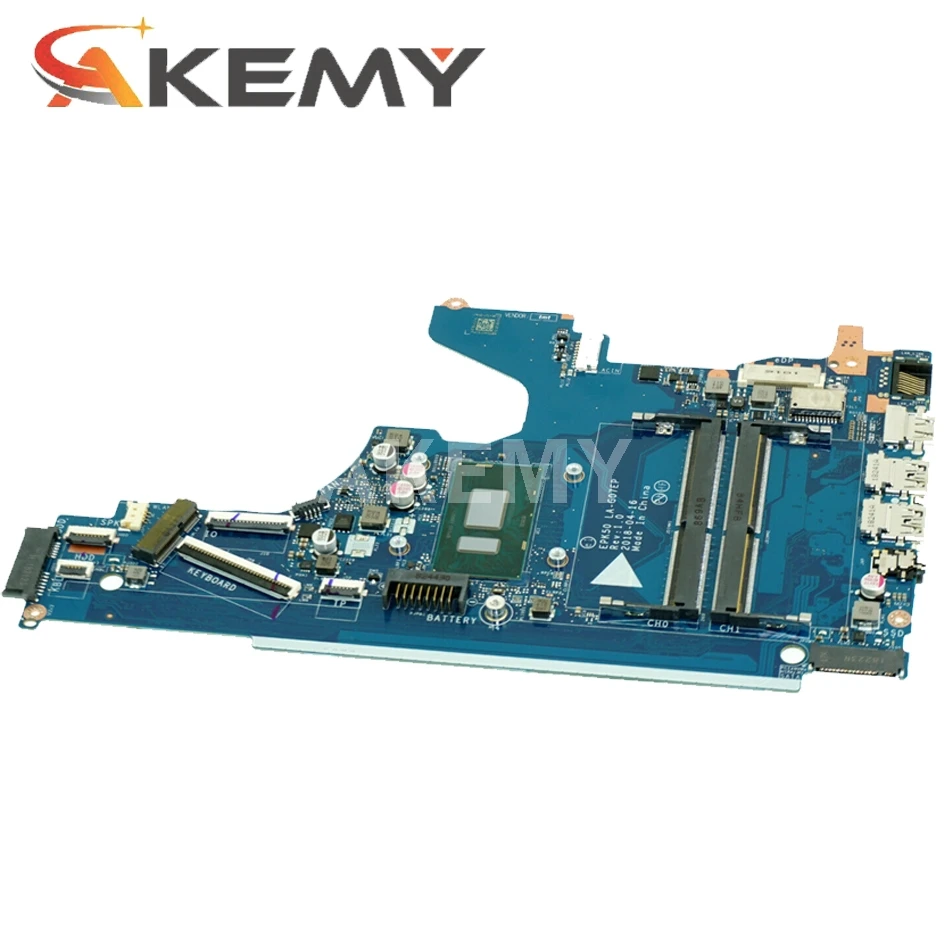 

AKemy For HP 15-DA Laptop Motherboard I3-8130u CPU 2.2ghz L20374-001 L20374-601 EPK50 LA-G07EP DDR4