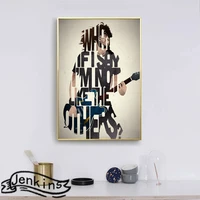 fashion figure letter poster canvas painting music guitar modern poster and prints wall art pictures for living room home decor