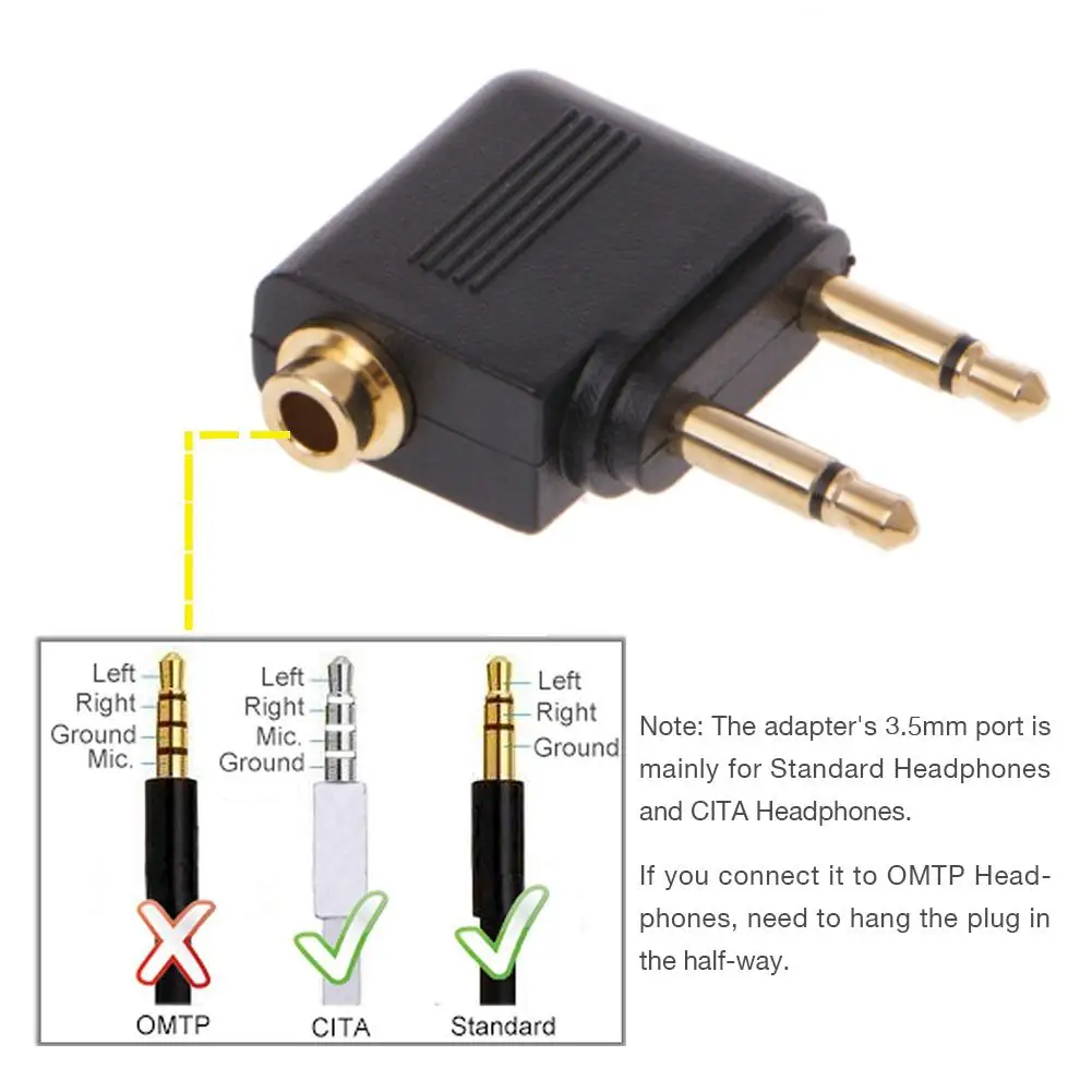 4 шт./компл. переходник для авиационной гарнитуры 3 5 наушников авиакомпании папа