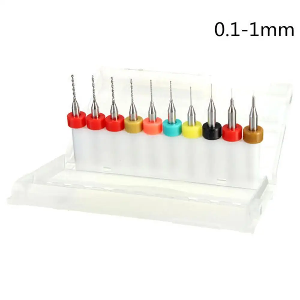 10pcs PCB Mini Drill Bit 0.1mm -1.2mm Tungsten Steel Carbide For Print Circuit Board Cnc Bits Machine Set | Инструменты