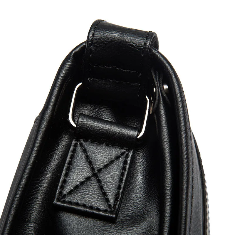 

Casual Leather Men's Travel Messenger bags Briefcase Brand Classic Black Soft PU Leather Crossbody Shoulder bag for Men 2020 New