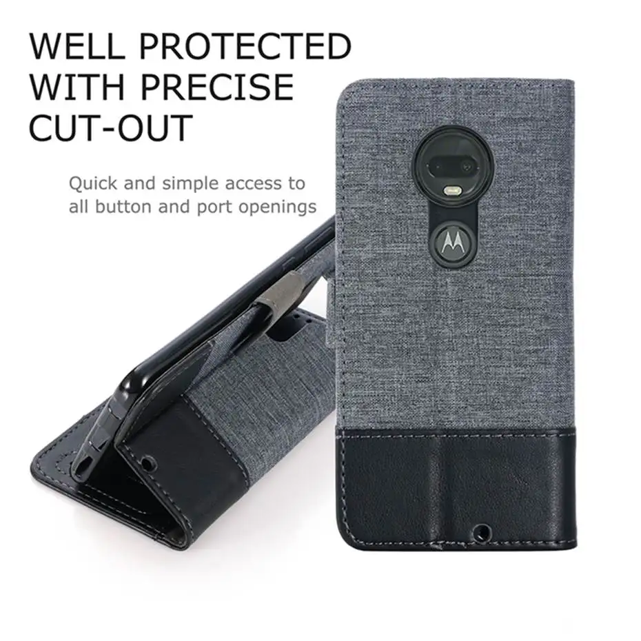 Джинсовый разноцветный кожаный чехол-книжка для Motorola Moto G7 G5 G5S G4 G6 Plus G7 POWER Wallet Cover для MOTO X4 Z3 Play ONE M Capa