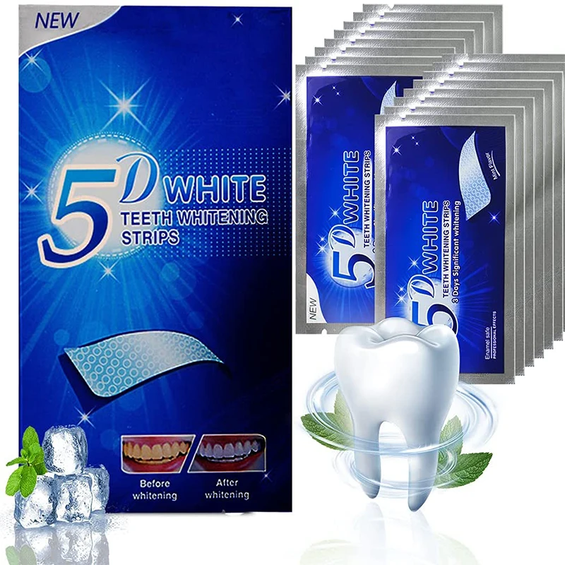 

5D Gel Teeth Whitening Strips White Tooth Dental Kit Oral Hygiene Care Strip for False Teeth Veneers Dentist Seks Whiten Gel