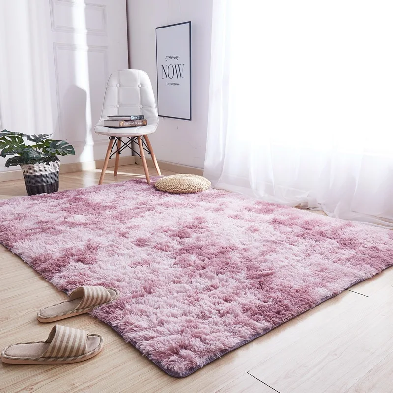 

Modern Tie-dyed Fluffy Home Decor Floor Carpet for Living Room Winter Warm Bedroom Floor Mat Kids Crawling Pad Play Mat 7 Sizes