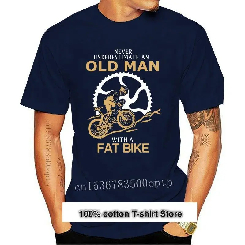 

Camiseta para hombre y mujer, camiseta con frase Never subunderestimate an old man with a fat bike