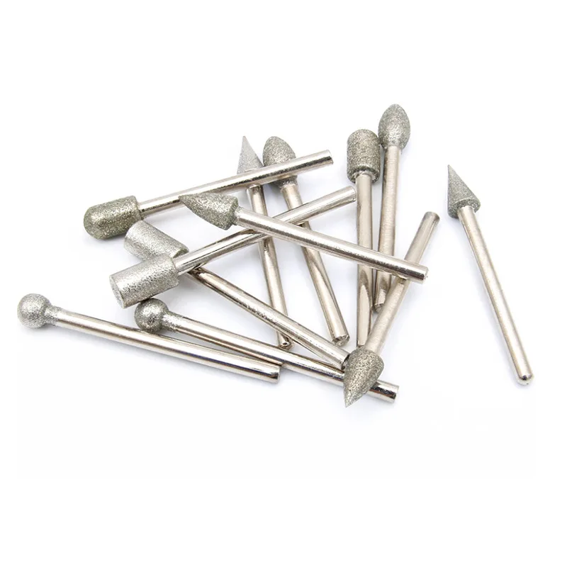 

20set Of Diamond Grinding Needle3.0mmfine Sand Carving Polished Jade Gem Stone Grinding Head Electroplating120#