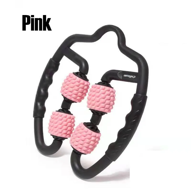 pink Yoga Massage balls Dual Side Neck Leg Arm Muscle Relaxer Massage Roller Gym Massage Stick Sports Pilates Yoga Fitness Equipment - Цвет: pink