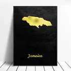 Золотая карта, ямайка, холст, настенный художественный принт, современный плакат, настенные картины, декор для гостиной