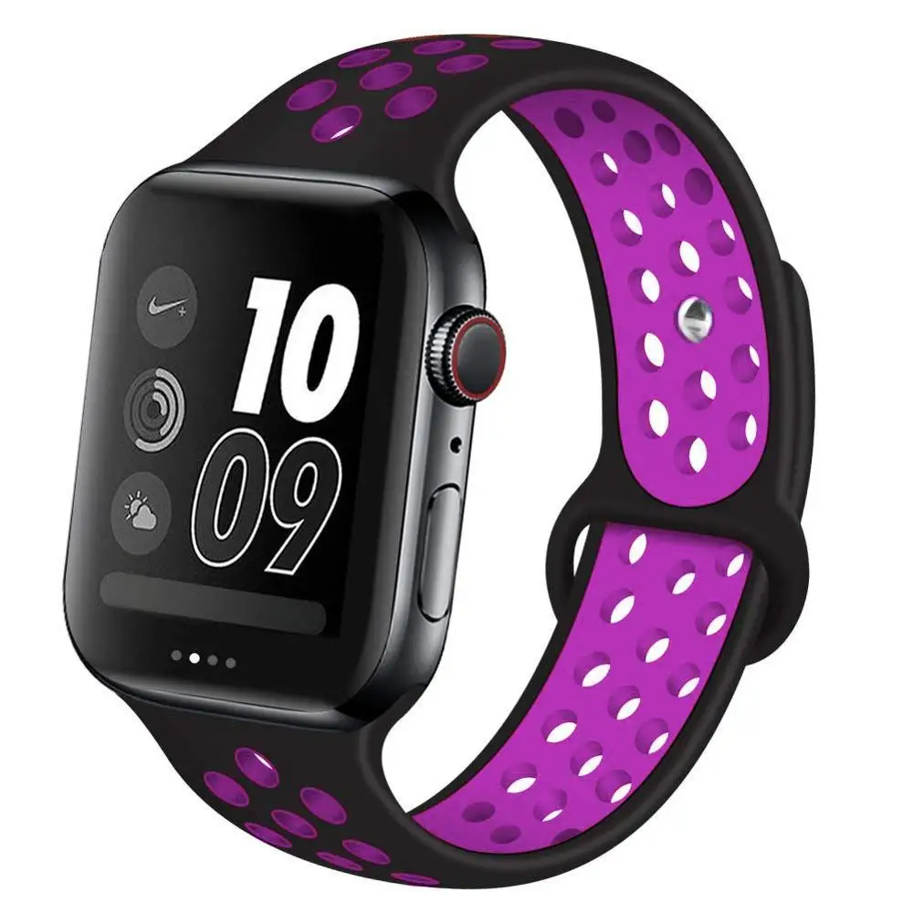 22 Ремешок для наручных часов Apple Watch 4 3/2/1 30 color38MM 40 мм Силиконовые из дышащего материала для наручных часов iWatch, сменный ремешок Спортивная петля серии 4 42 мм 44 мм - Цвет ремешка: 22