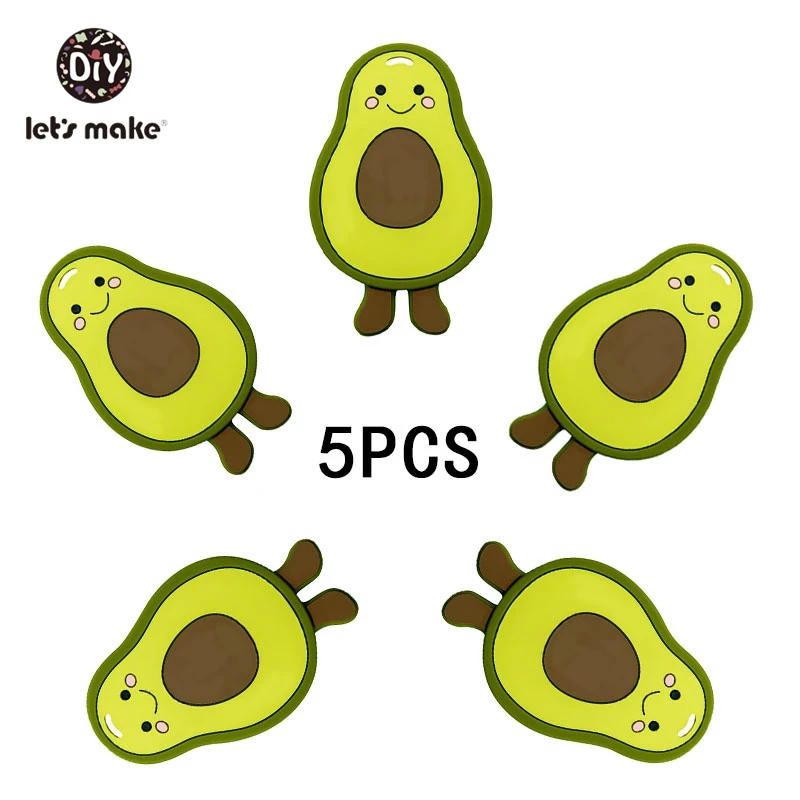 5 шт. силиконовый Прорезыватель для зубов из авокадо аксессуары творчества