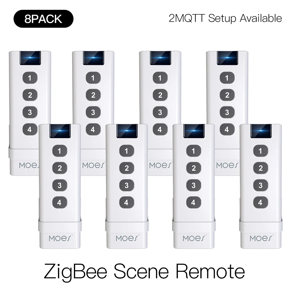 

Moes ZigBee smart house Wireless Scene Switch 4 Gang Remote Portable Tuya Zigbee Hub Required No limit to Control Devices