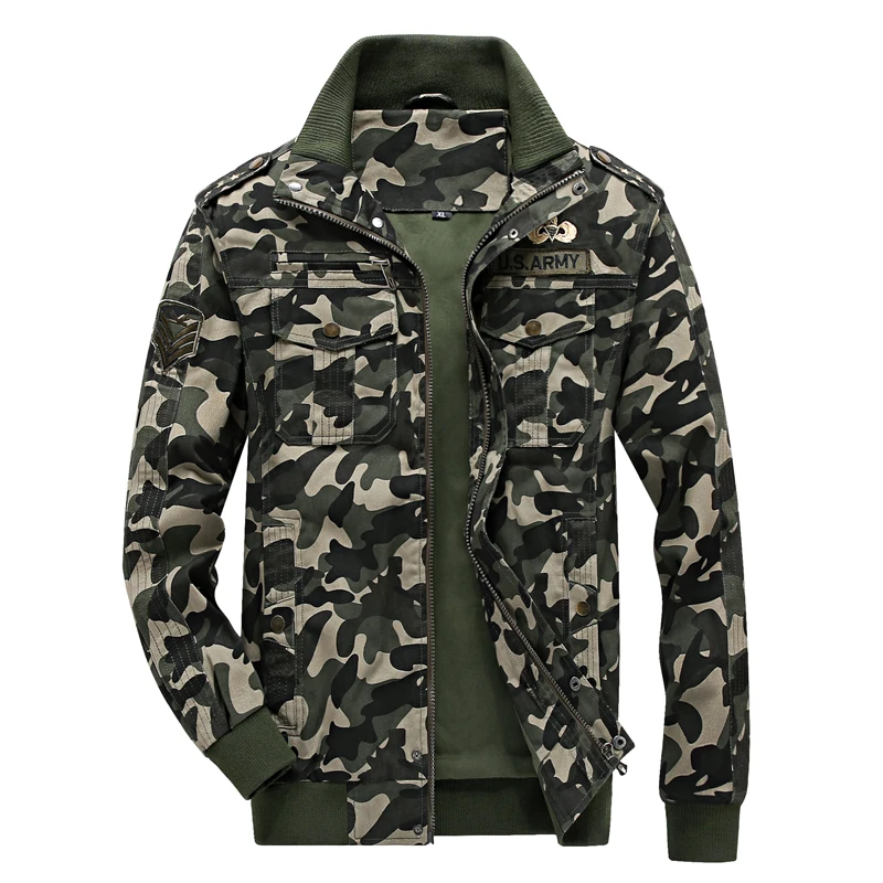 2019 Spring Autumn Camouflage Military Jacket Men Slim Fit Cotton Men Camo Army Coat Fashion  Masculino Outdoor Cotton Plus size