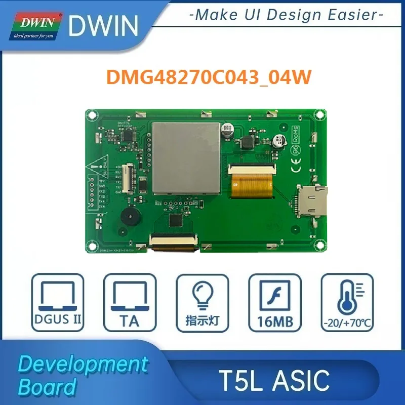 DWIN 4 3 дюймов Arduino Mega 2560 ESP32 ESP8266 разрешение 480*270 HMI/UART панель дисплея DMG48270C043_04W |