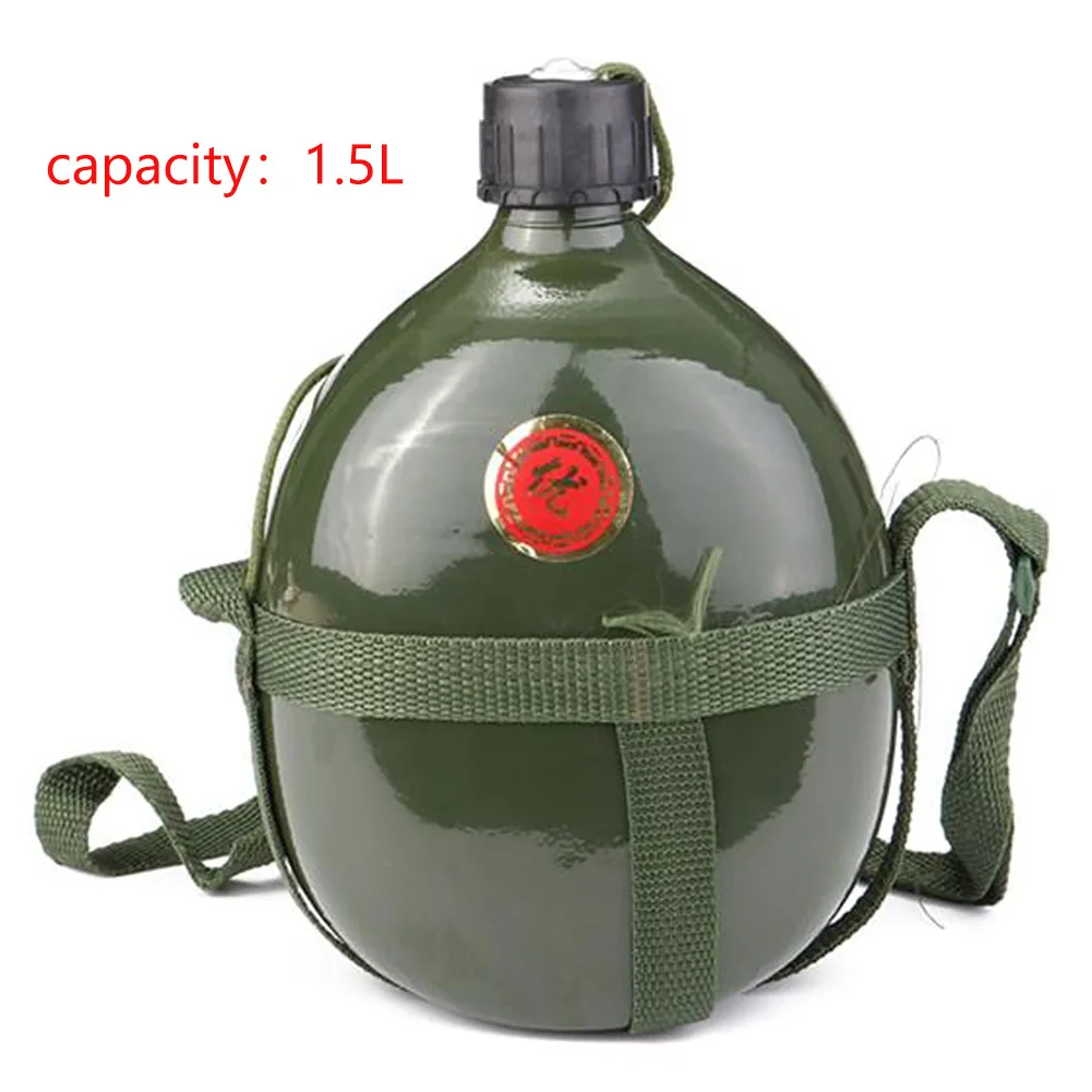 1.5L портативный алюминиевый военный тактический чайник открытый для верховой