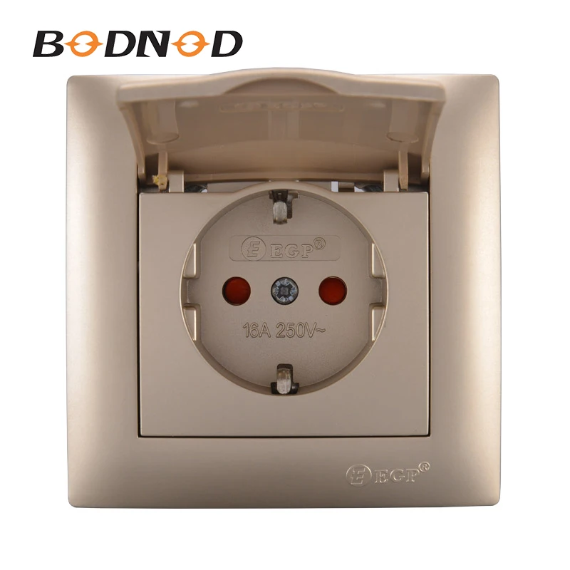 Новинка одна банда безопасная розетка ворота с заземлением золотые евро стены