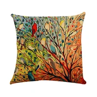 throw pillow case cushion cover 18 x 18 45 x 45 cm new creative style flowers and birds linen hemp pillowcase