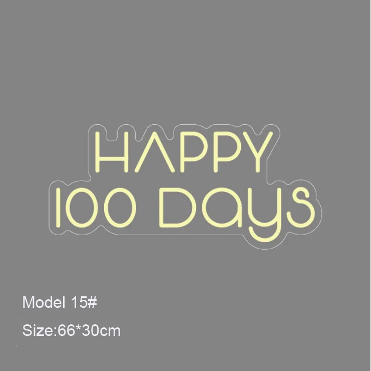 

Счастливые 100 дней, светодиодная неоновая вывеска для вечевечерние, модель 15 #