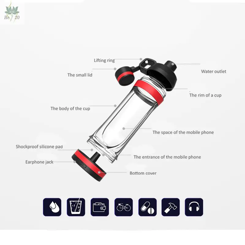Диверсия чашка для воды Спортивная фитнеса мобильный телефон портативная