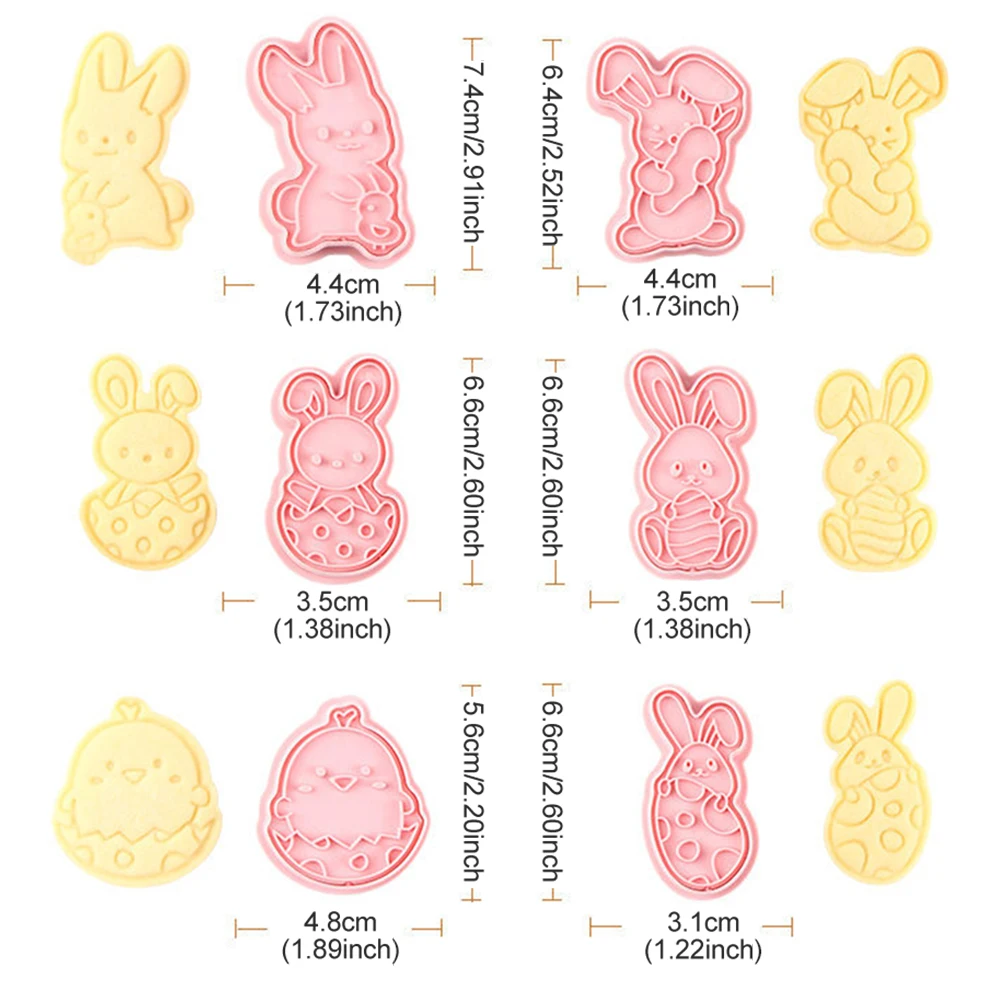 6 шт. DIY легко чистить Кухня набор резаков для печенья пасхальные Пресс штамп