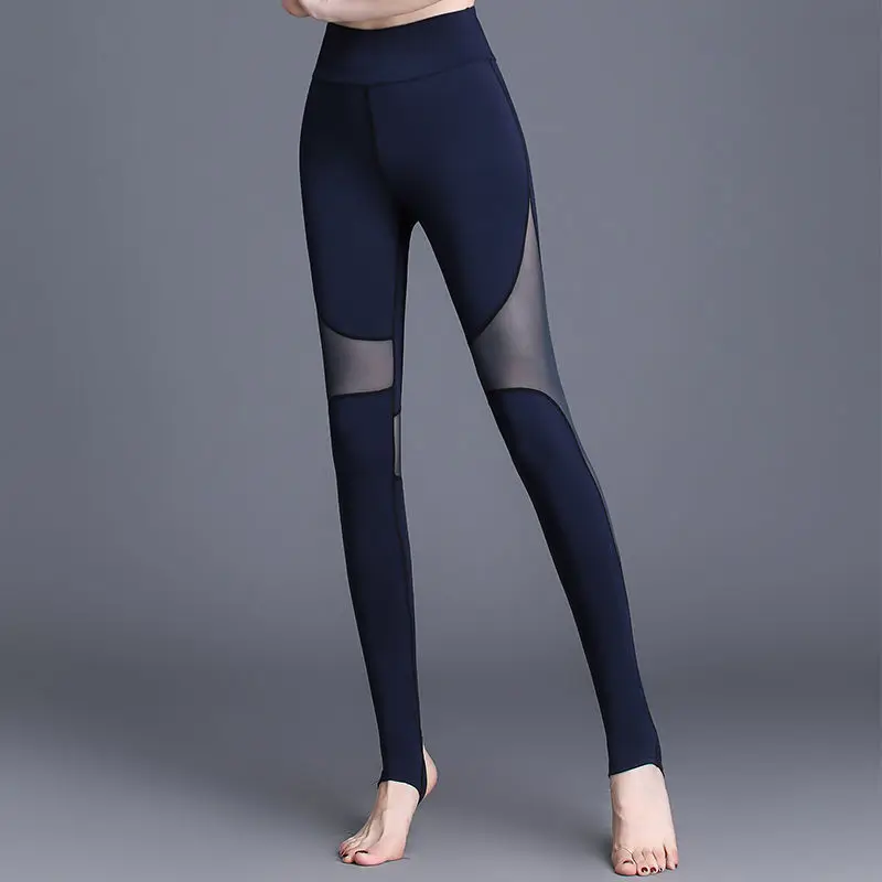 

Mesh Yoga Pants women's high elastic tight fitness pants high waist hip lifting running sports pants fast dry foot Leggings