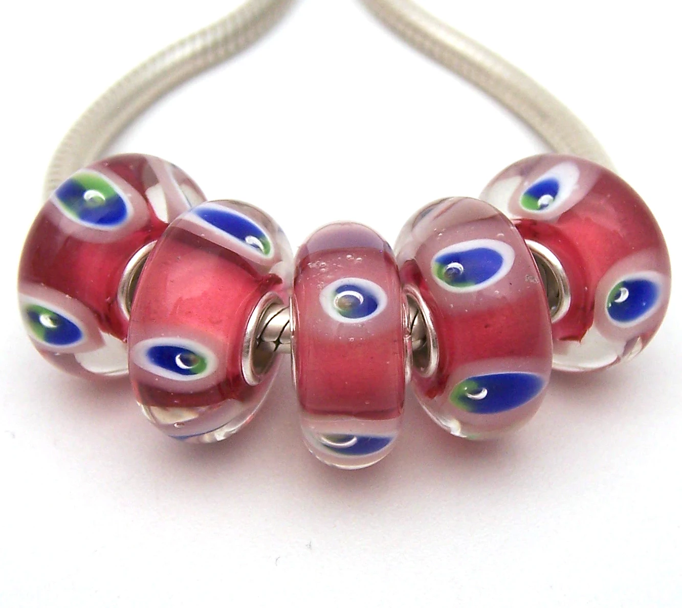 

XHYG1077 5X 100% Authenticity S925 Sterling Silver Beads Murano Glass beads Fit European Charms Bracelet diy jewelry Lampwork