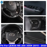 steering wheel air ac lift button control panel cover trim for lexus nx 200 300h 2015 2020 carbon fiber accessories interior