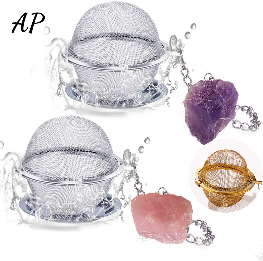 1 шт. натуральный хрустальный шероховатый камень из нержавеющей стали 304 золотой