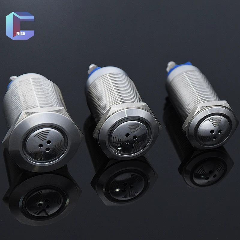 Металлический зуммер с мигающим красным светодиодом 16 19 22 мм металлическая