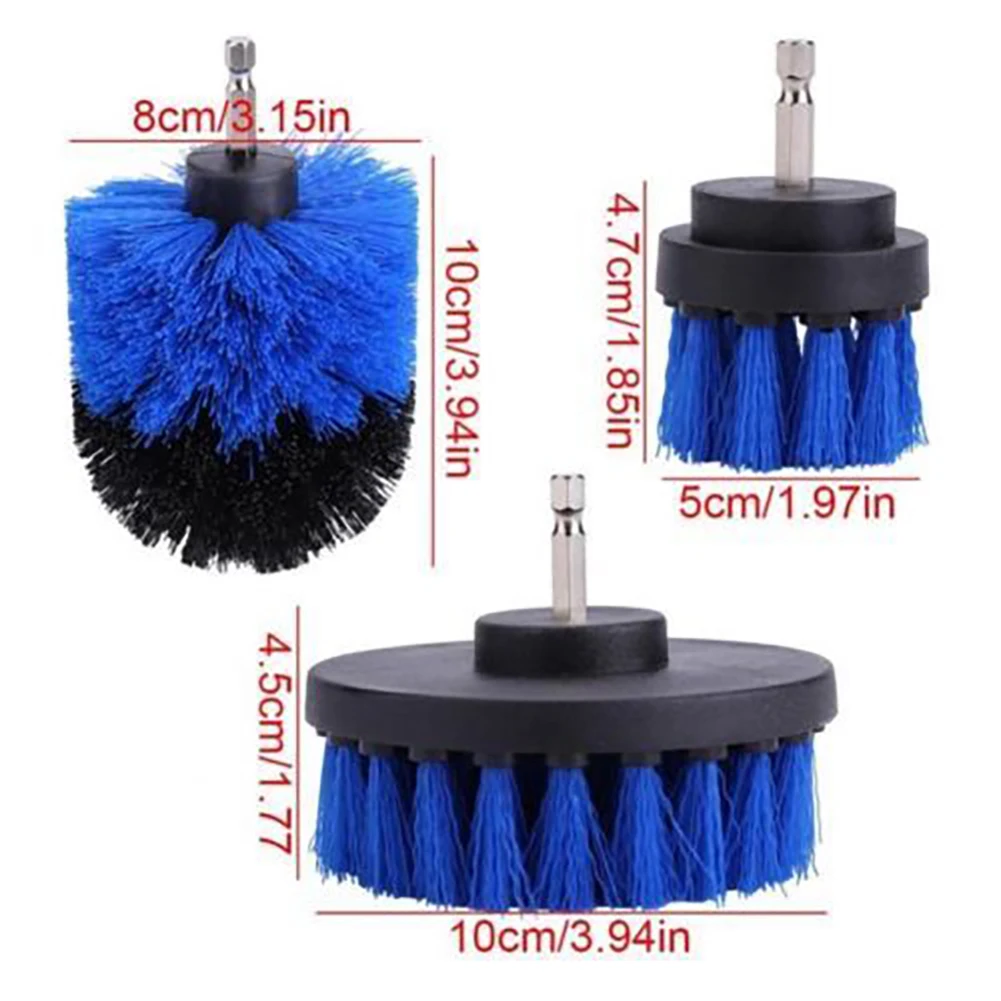 

Set Of 3 Electric Drill Clean Brush Scrub Brush Powered Clean Tire Attachments